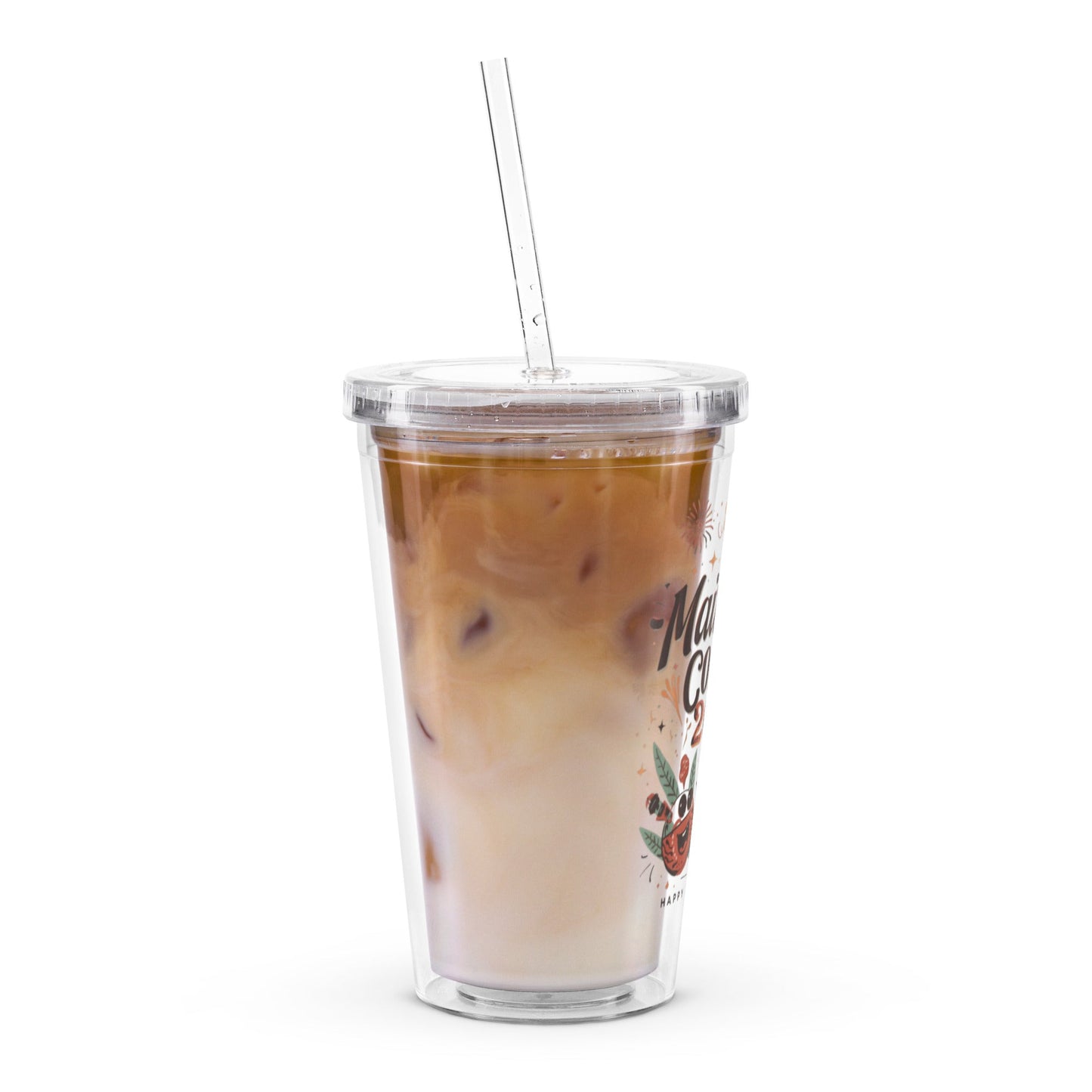 Clear plastic tumbler