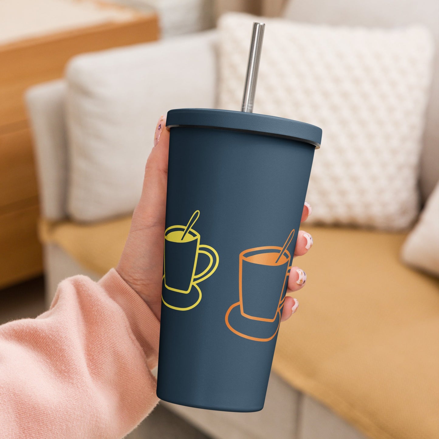 Insulated tumbler with a straw Default Title