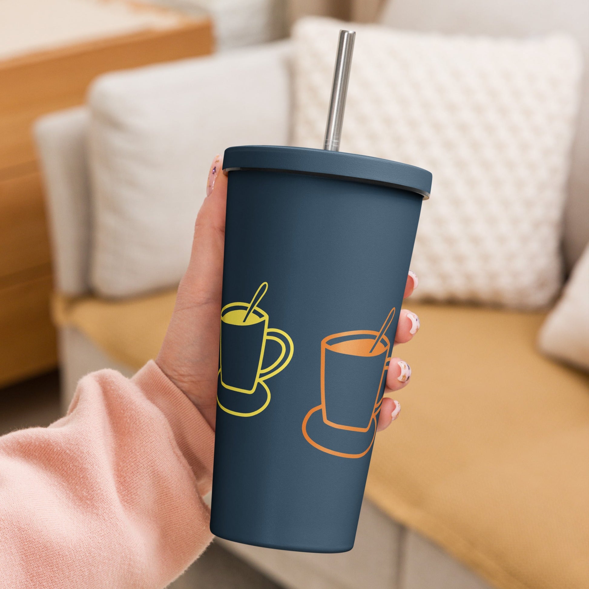 Insulated tumbler with a straw Default Title